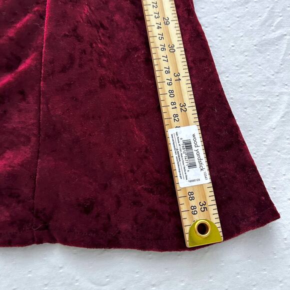 Vintage 90s Y2K Sexy Crushed Velvet Burgundy Dress Sleeveless Square Neck LARGE - Picture 11 of 11